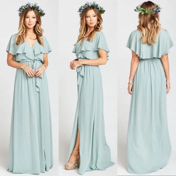 Show Me Your MuMu | Dresses | Show Me Your Mumu Audrey Bridesmaid Prom  Dress Green Bouquet New | Poshmark